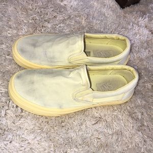 light yellow vans slip on